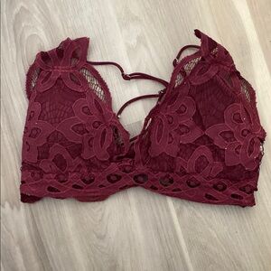 Elegant Lace Bralette in Burgundy